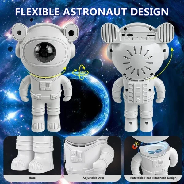 Astro Projector Astronaut Bluetooth Music Projector Astro Aurora Atmosphere Night Light - Image 4