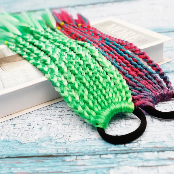 Girls Colorful Braids Ponytail Hair Ornament Headbands Rope Rubber Bands Beauty Hair Bands Headwear Braid Kids Gift Hair Accesso - Image 4