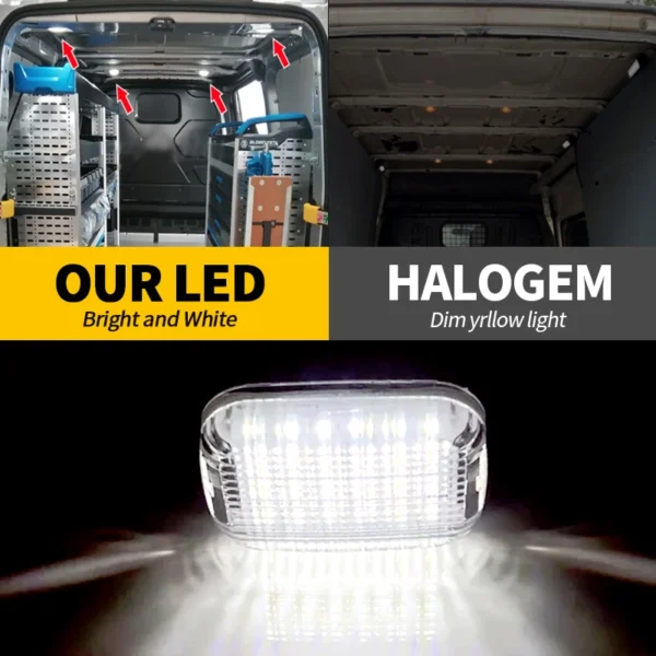 2PCS 6000K LED Interior Dome Light For Ford Transit 150/250/350/350 HD Van 2015-2024 For Transit Connect 2014-2023 For E-Transit - Image 5