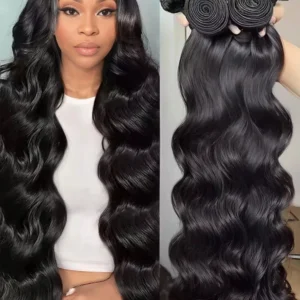 Mossily 3 4 5 Bundles 40 Inches 100% Raw Human Hair Body Wave Brazilian Remy Human Hair Bundle Extension Double Drawn Weavy