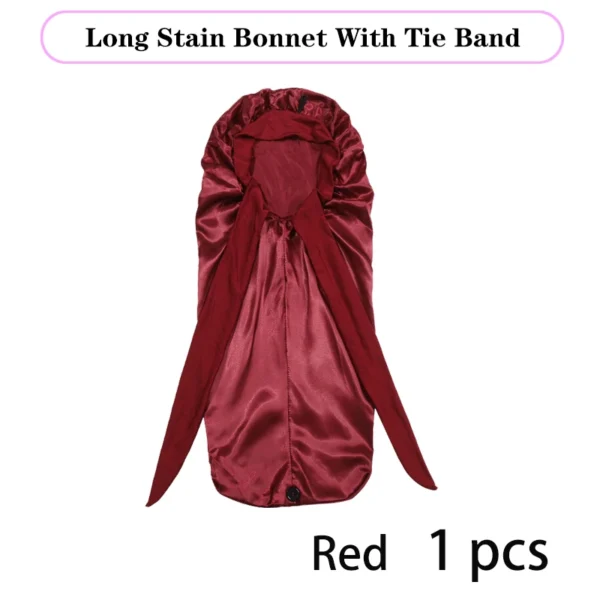 Soft Silky Long Satin Bonnet For Natural Hair And Curly Hair Extra Large Size Hair Cap With Tie For Comfortable Night Sleep 1Pcs - Image 14