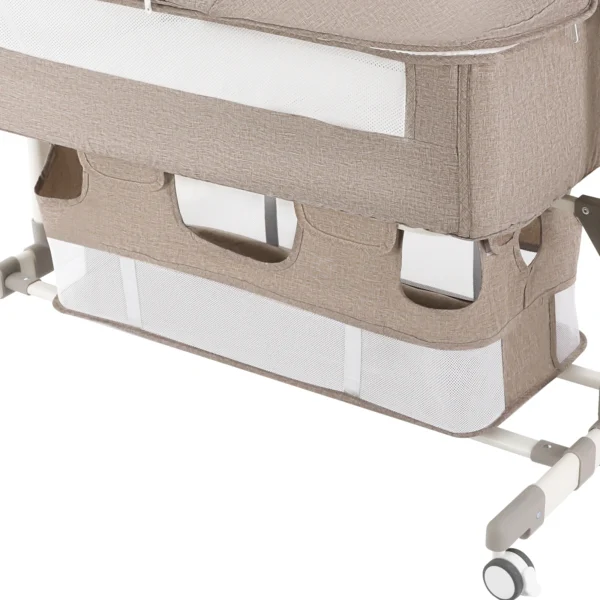 5 Gears Baby Rocking Bed Baby Crib Electric Bassinet W/ Mosquito Net Adjustable Height Nursery Bed Bluetooth Music 110V 44IBS - Image 16