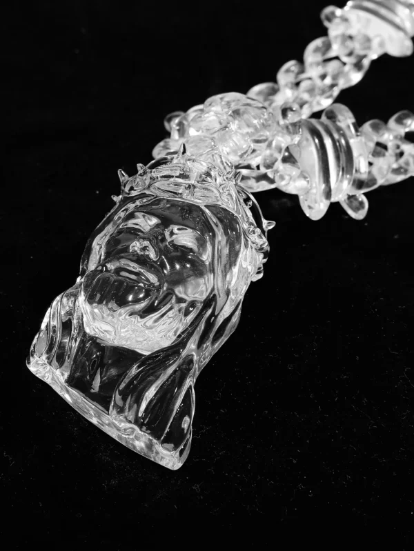 Trendy Transparent Clear Acrylic Big Juese Pendant Necklace for Men Hiphop Brambles Wire Jesus Christ Necklaces Male Jewelry - Image 5
