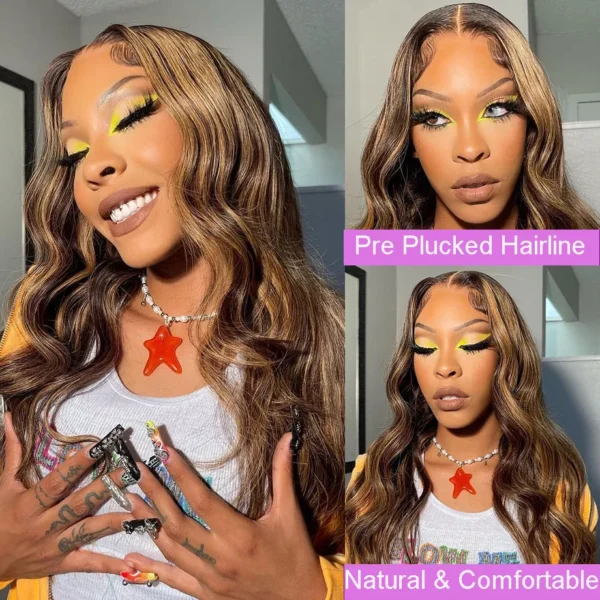 30 Inch Colored Highlight Human Hair Wigs Brazilian Body Wave Lace Front Wigs For Women 13x4 13x6 Hd Transparent Loose Wave Wig - Image 10