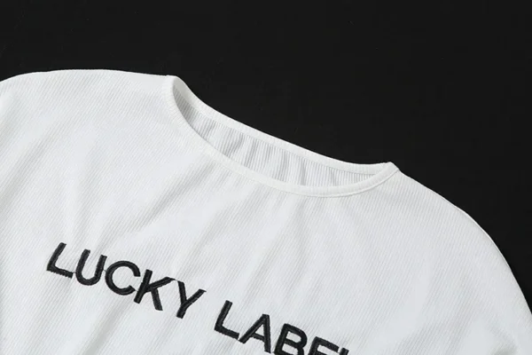 Fashion Summer Solid Lucky Label Letter Embroidery Two Piece Sets Women Sweatshirt+Leggings Casual Sporty Tracksuits Female - Image 43