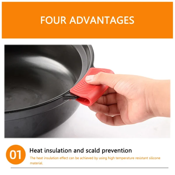 2pcs Pan Handle Cover Heat Resistant Anti Scalding Pot Holder Clip Non-Slip Oven Mitts Gloves Cooking Tool Kitchen Gadgets - Image 13