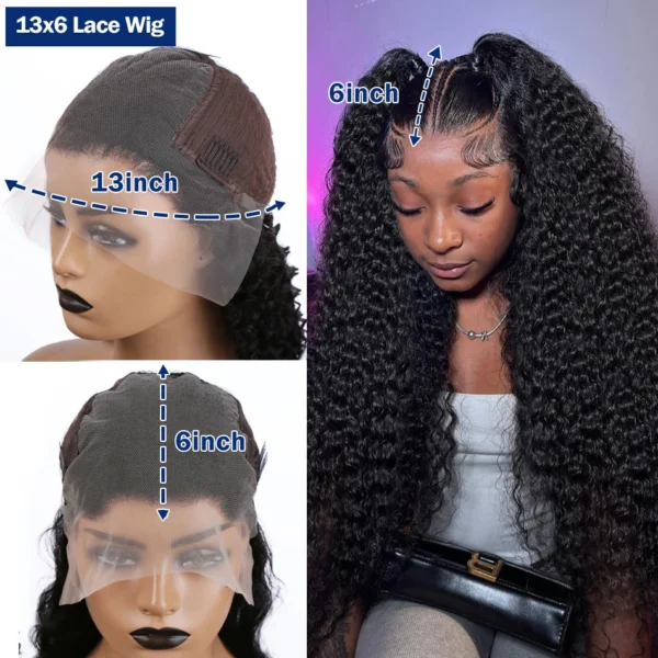 13x6 HD Transparent Loose Deep Wave Frontal Wig 250 Density 13x4 Lace Front Wig Human Hair Brazilian Raw 30 40 Inch Curly Wigs - Image 8