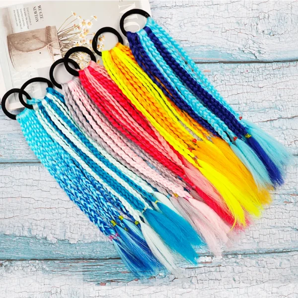 Girls Colorful Braids Ponytail Hair Ornament Headbands Rope Rubber Bands Beauty Hair Bands Headwear Braid Kids Gift Hair Accesso - Image 5