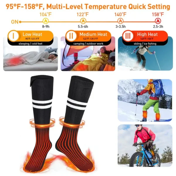 Heated Socks Thermal Winter Warm Skiing Heating Arthritis Electric Socks App Control Rechargeable Outdoor Sport Foot Warmer - Image 18