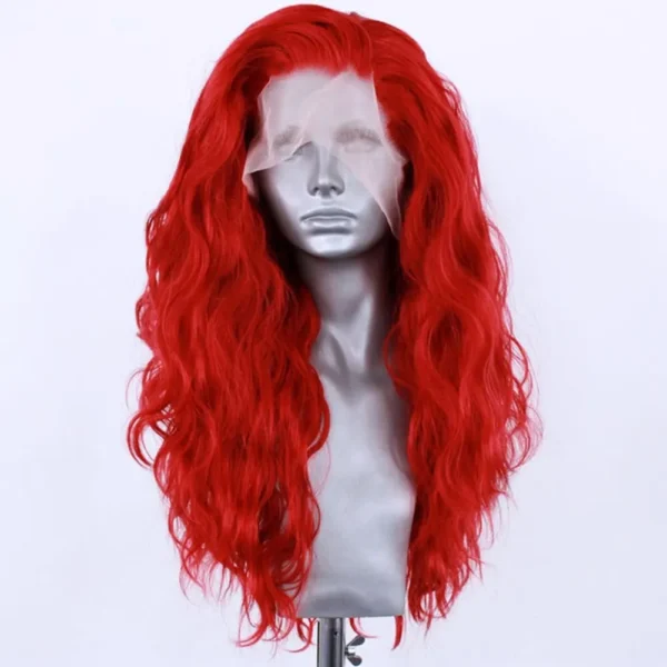 Light Blue Wig Synthetic Lace Front Wig Free Long Loose Curly Lace Wigs Glueless Synthetic Hair Wig Blue Cosplay Wig - Image 7