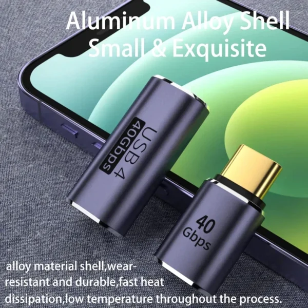 USB Type-C Adapter For Macbook, 90 Degree Quick Charge Converter Male To Female 100W 40gbps PD Data Transfer - Image 13