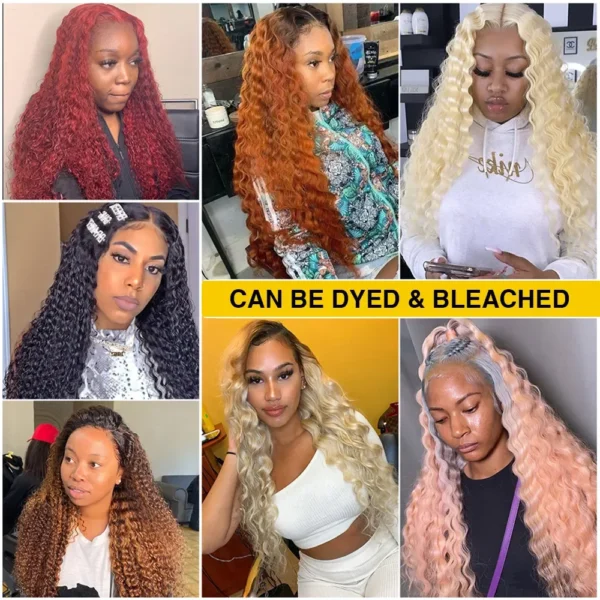 250 Density HD Invisi Strap 360 Full Lace Frontal Kinky Curly Wig 30 inch Black Human Hair Drawstring Snug Water Wig Glueless - Image 8