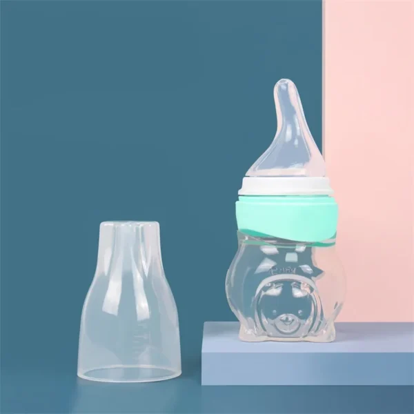 1 Pc Baby Medicine Feeder Bottle 70ml Bear Design Prevent Choking With 2 Pcs  Silicone Replacement Pacifier And Food Spoon Head - Image 8