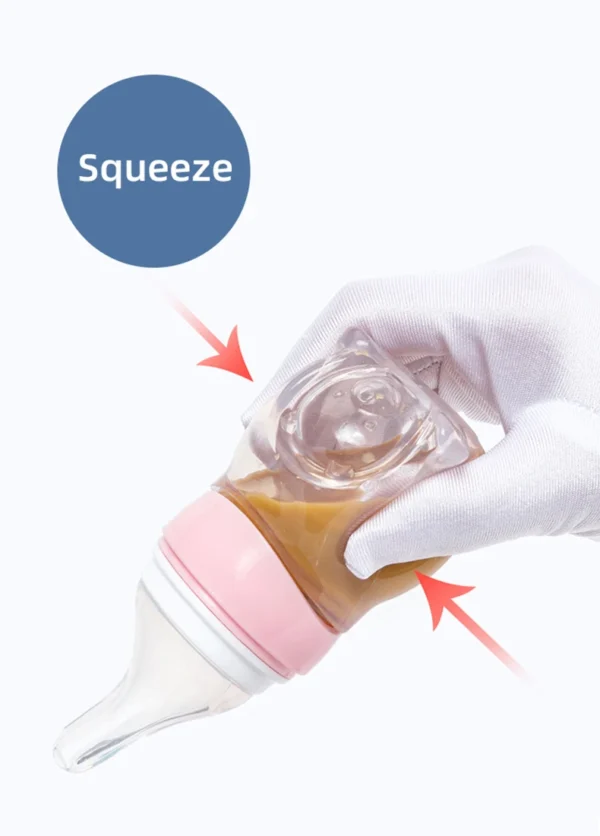 1 Pc Baby Medicine Feeder Bottle 70ml Bear Design Prevent Choking With 2 Pcs  Silicone Replacement Pacifier And Food Spoon Head - Image 13