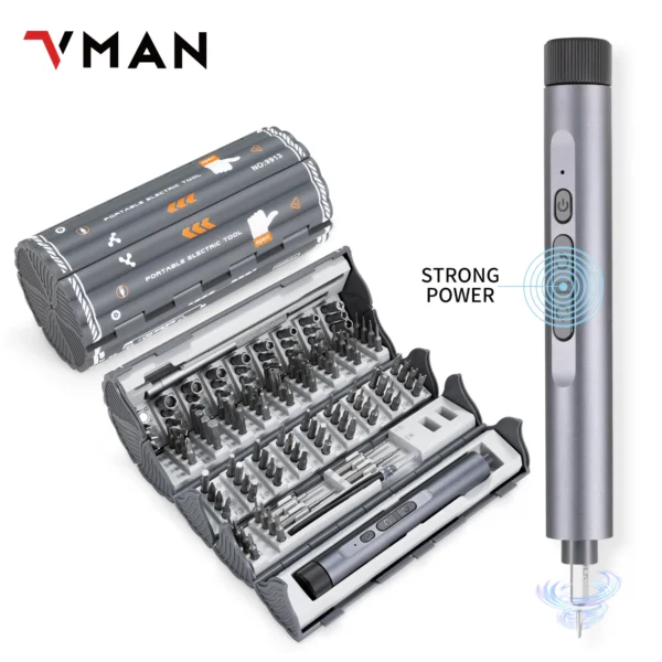 VMAN 138 in 1 Electric Precision Cordless Screwdriver set Magnetic Bits Laptop PC iPhone Glasses Repair Tool Multifunction Kit - Image 8
