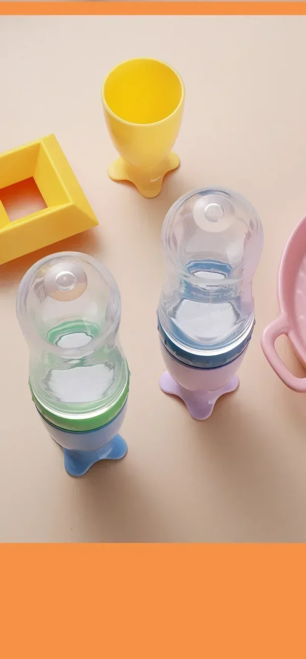 Baby Food Feeder, Silicone Baby Food Dispensing Spoon, 3 Oz Squeeze Feeding Spoons with Suction Cup for Boys Girl Kids Toddlers - Image 38