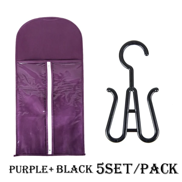 5pcs/set Wig Storage Bag Good Quality Anti Dust Hair Extensions Bag with Holder for Store Wigs Hair Extensions Ponytails 60 80cm - Image 8