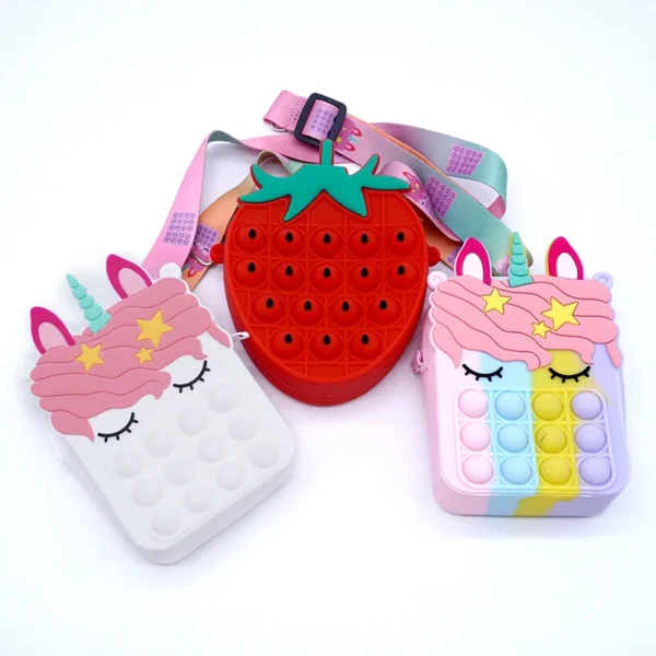 37 styles Fidget Toys Silicone Push Bubble Crossbody Bag Sensory Reliver Autism Adults Kids Handbag Squeeze Toys for Kids gifts - Image 2