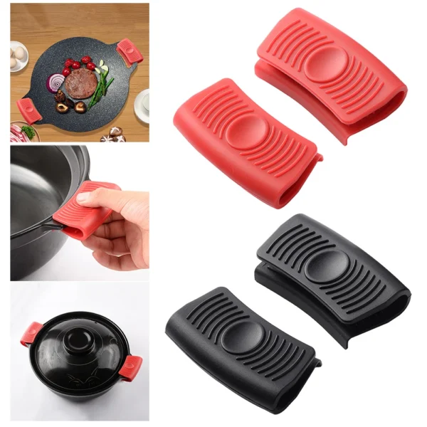 2pcs Pan Handle Cover Heat Resistant Anti Scalding Pot Holder Clip Non-Slip Oven Mitts Gloves Cooking Tool Kitchen Gadgets - Image 2