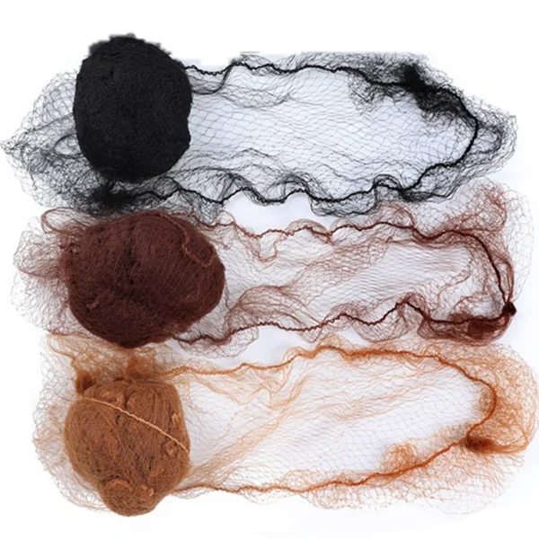 20Pcs/Lot Durable Nylon Hair Net For Bun Hair Hair style Tool Black Coffe Beige Brown White Gold Hair Net For Wigs Mesh - Image 2
