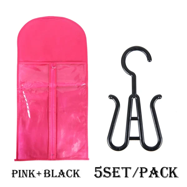 5pcs/set Wig Storage Bag Good Quality Anti Dust Hair Extensions Bag with Holder for Store Wigs Hair Extensions Ponytails 60 80cm - Image 11
