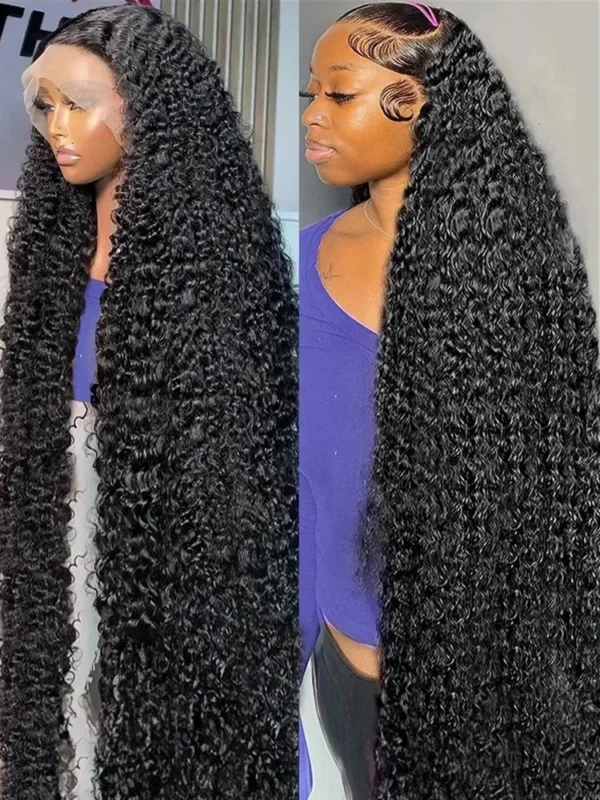 250 Density Transparent HD Human Hair Wig 30 32 40 Inch Deep Wave 13x4 Curly Lace Front 13x6 Water Wave Lace Frontal Wigs