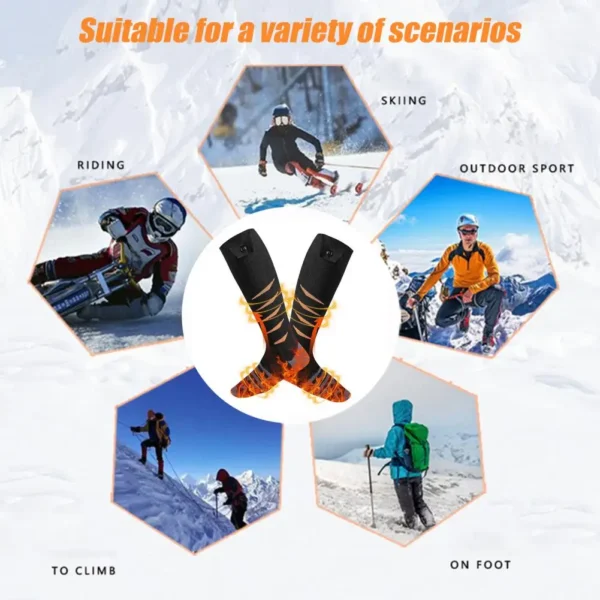 Heated Socks Thermal Winter Warm Skiing Heating Arthritis Electric Socks App Control Rechargeable Outdoor Sport Foot Warmer - Image 26
