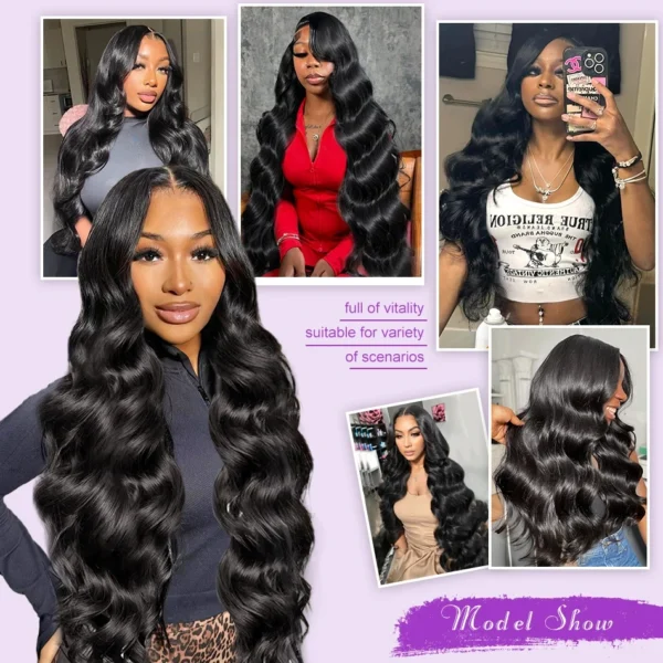 Mossily 3 4 5 Bundles 40 Inches 100% Raw Human Hair Body Wave Brazilian Remy Human Hair Bundle Extension Double Drawn Weavy - Image 6