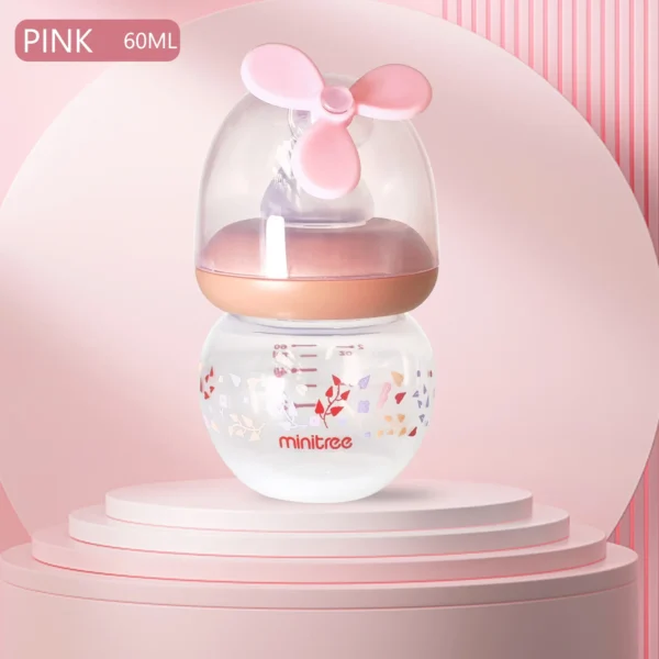 0-6 months newborn baby mini bottle, 60ml creative small windmill baby bottle, fall-proof and anti-colic PP bottle, BPA-free - Image 9