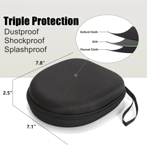 Universal Wireless On-Ear Headphones Case Compatible with JBL Tune 520BT 510BT Sony/Anker/Bose/BERIBES/Picun Headset Storage Bag - Image 5