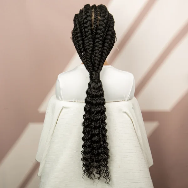 African Black Women Braided Wigs Double Lace Cornrow Braided Wig with Baby Hair Full Lace Frontal 30 Inch Natural Braiding Hair - Image 17