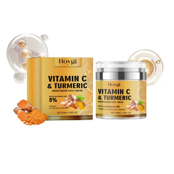 Vitamin C &Turmeric Moisturizer Face Cream Fade Dark Spot Wrinkle Brightening Skin Firming Tighten Lighten Dullness Face Cream - Image 7