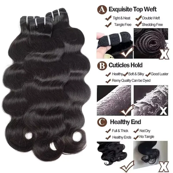 16A 30-40 Inch Body Wave Human Hair Extensions 100% Remy Brazilian Hair 4/5 Bundles Natural Looking Hair Weaving for Women - Image 4