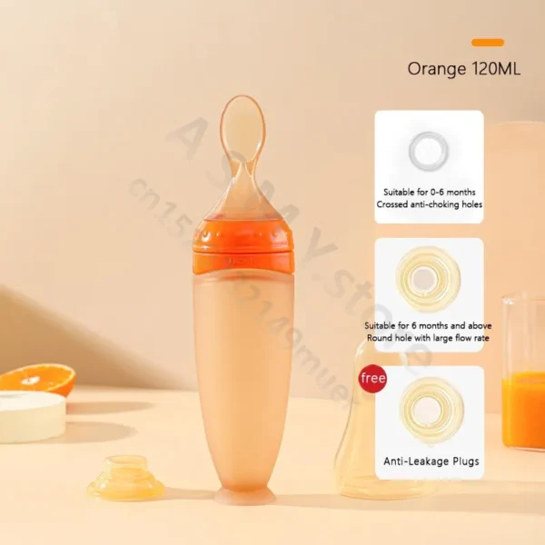 BBET Squeezing Feeding Bottle Silicone Newborn Baby Training Rice Spoon Infant Cerea Food Supplement Feeder Safe Tableware - Image 12