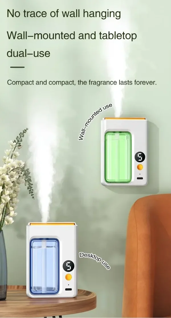 Automatic Diffuser Aromatherapy Car Perfume with Display Essential Oil Humidifier Bathroom Deodorization Air Freshener Jasmine - Image 17