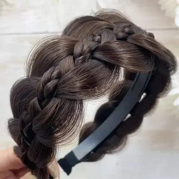 1pc Wig Twist Headbands for Women Wide Fishbone Braids Hairbands Handmade Retro Head Hoop Styling Headwear Accessories - Image 7