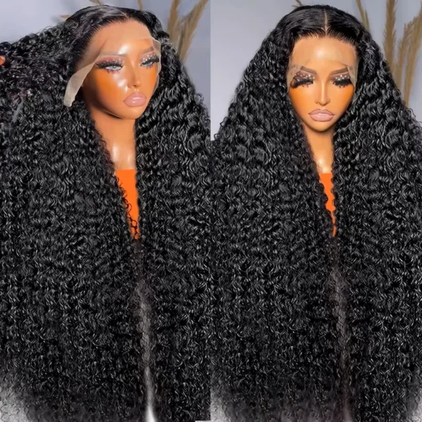 40 Inch Deep Wave 13x4 HD Transparent Lace Frontal 100% Human Hair Wigs 13x6 Lace Frontal Wigs 250 Density Curly Wigs For Women