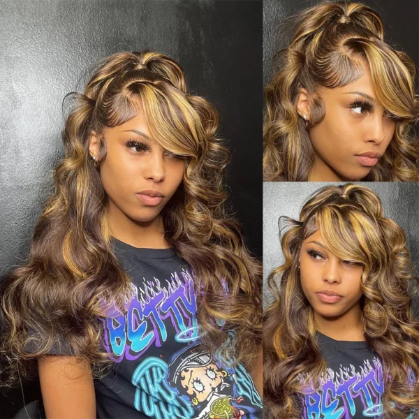 Highlight Wig Human Hair Blonde Body Wave 13X6 Hd Lace Frontal Colored Wig 13X4 Transparent Lace Front Human Hair Wig 30 36 Inch - Image 7