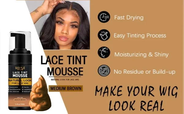 GOIPLE Melting Spray Glue for Lace Front Wig Tint Mousse Foam Waterproof Hair Extension Bond Adhesive Wax Stick Edge Control Gel - Image 15