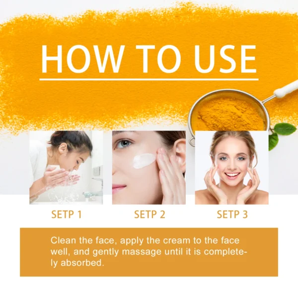 Vitamin C &Turmeric Moisturizer Face Cream Fade Dark Spot Wrinkle Brightening Skin Firming Tighten Lighten Dullness Face Cream - Image 9