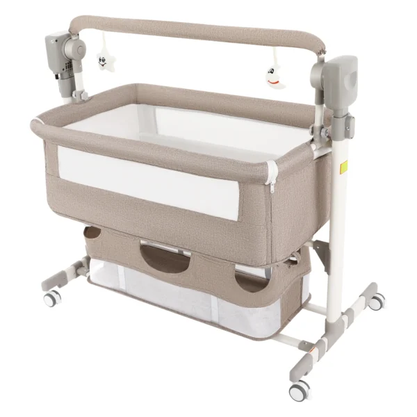 5 Gears Baby Rocking Bed Baby Crib Electric Bassinet W/ Mosquito Net Adjustable Height Nursery Bed Bluetooth Music 110V 44IBS - Image 11