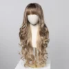 Loose Body Wave Synthetic Wigs Long Brown Blonde Ombre Wig with Bangs Wave Curl Wigs for Black Women Heat Resistant Daily Party - Image 17