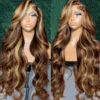 Highlight 13x6 Lace Frontal Wig Human Hair Body Wave 13x4 Hd Lace Front Wig For Women 4/27 Blonde Ombre Brown Colored Wig 36Inch - Image 14