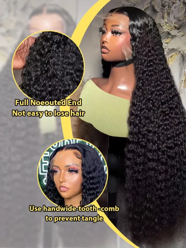 250 Density Transparent HD Human Hair Wig 30 32 40 Inch Deep Wave 13x4 Curly Lace Front 13x6 Water Wave Lace Frontal Wigs - Image 3