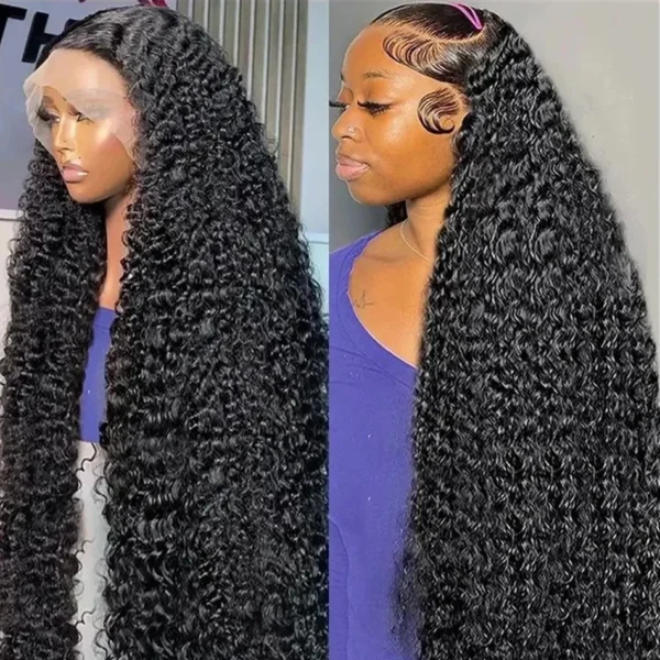 250 Density Transparent HD Human Hair Wig 30 32 40 Inch Deep Wave 13x4 Curly Lace Front 13x6 Water Wave Lace Frontal Wigs - Image 9