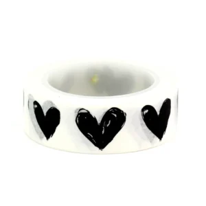 1PC 10M Cute Black and White Hearts Washi Tape for Scrapbooking Adhesive Sticker Masking Tape Cute Papeleria Journaling Supplies