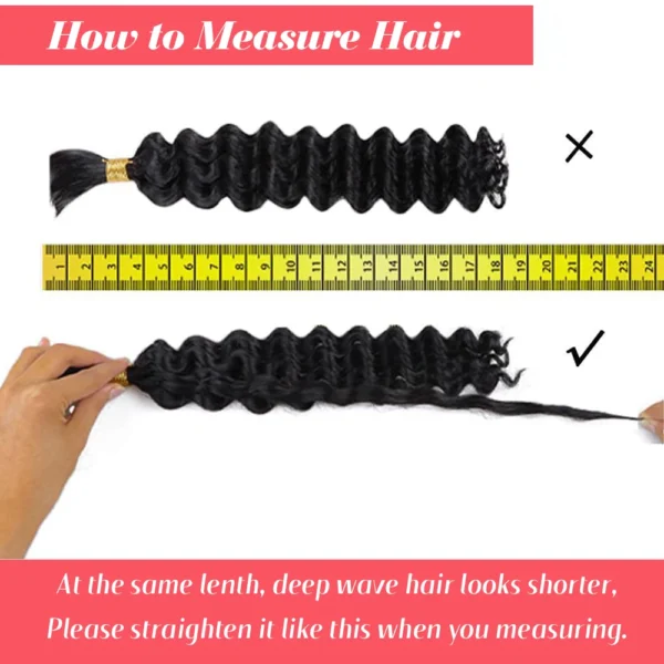 Human Braiding Hair Deep Wave Bulk Human Hair 100g No Weft Human Hair Bundles Micro Human Braiding Hair for Boho Braids - Image 5