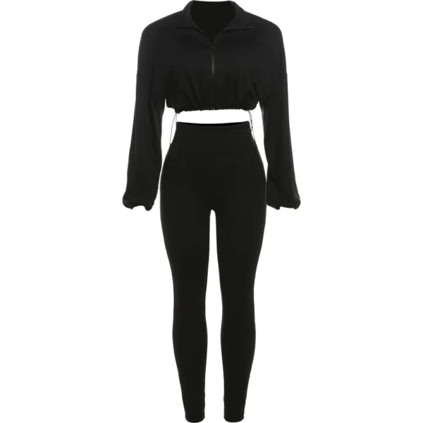 Weird Puss 2024 Autumn Women 2 Piece Set Casual Tracksuit Zipper Thin Drawstring Jacket+Leggings Matching Streetwear Sporty Suit - Image 11