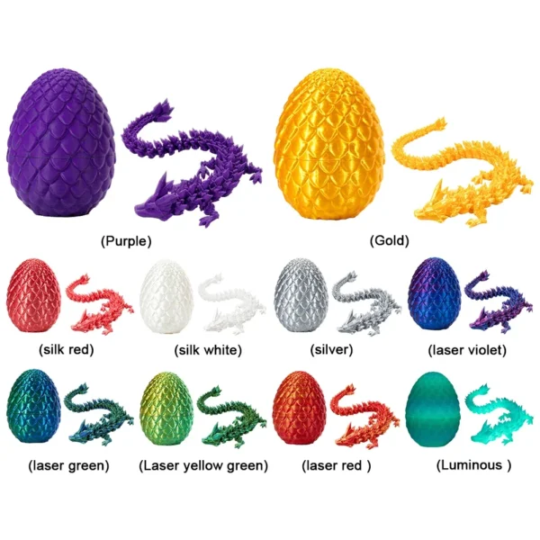3D Printed Dragon in Egg 3D Printed Crystal Dragon Crystal Dragon Fidget Collectible Figurines for Home Office Car Desk Decor - Image 3