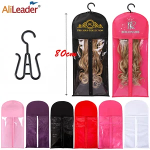 5pcs/set Wig Storage Bag Good Quality Anti Dust Hair Extensions Bag with Holder for Store Wigs Hair Extensions Ponytails 60 80cm